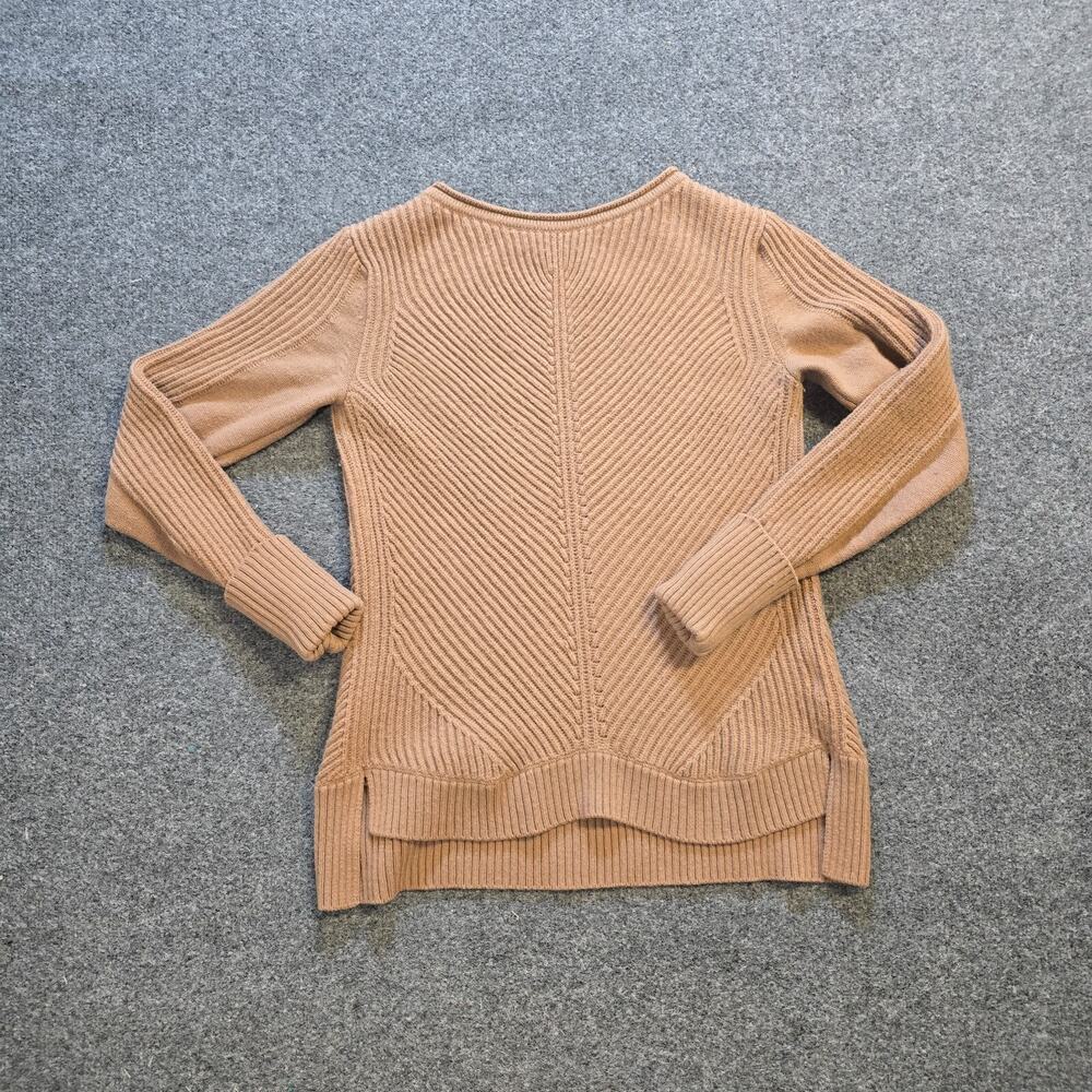 Vince Sweater Womens Size Medium Beige Brown Wool Cashmere Ribbed Capsule Casual